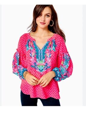 Lilly Pulitzer Zaid “Herd You Coming” Pullover tunic Blouse in Size Large
